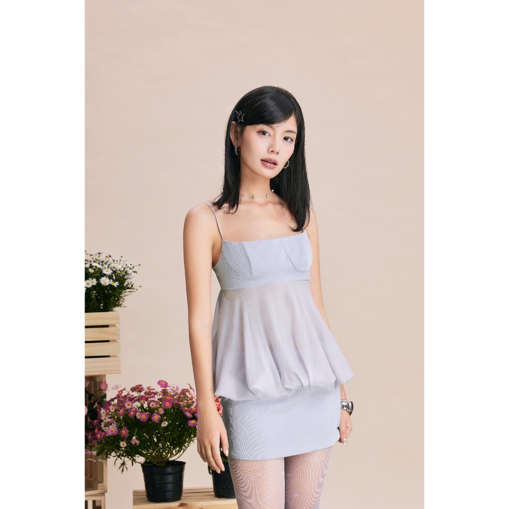 Đầm Nữ Serend Ống Bí Phồng Thắt Nơ Sau SECODEE