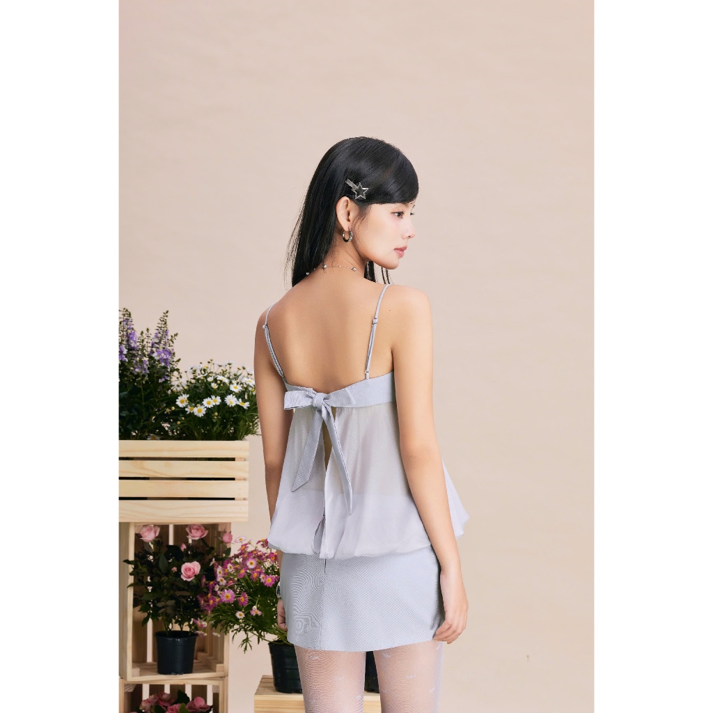 Đầm Nữ Serend Ống Bí Phồng Thắt Nơ Sau SECODEE