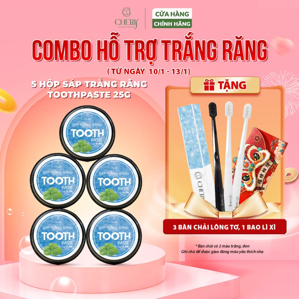 [5 hộp 25g] Kem đánh răng dạng sáp ToothPaste 25g Hỗ trợ răng trắng ...