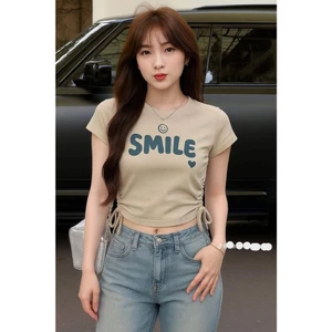 Áo Croptop Nữ Rút Hông Sang Chảnh SMILE Ôm Boddy Chất Cotton 100% Mềm Mịn,Co Dãn Thấm Hút Mồ Hôi