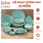 Bộ Bát Đĩa Bát Tràng Men Hỏa Biến Ngọc Sương Mai 16 Món Cao Cấp Gốm Làng Không Chì An Toàn Cho Sức Khỏe — ảnh 1