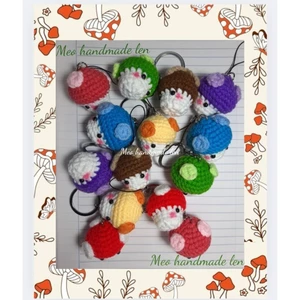 Móc khóa/dây treo điện thoại nấm, cây nấm - handmade len - crochet - amigurumi