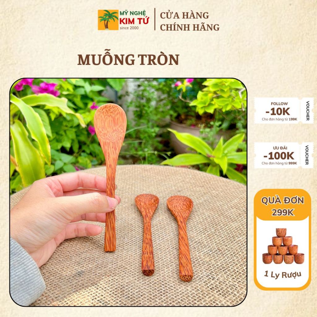 [ HÀNG LOẠI 1 ] Muỗng Gỗ dừa Dài 16cm, Thìa Gỗ Dừa Dùng Ăn Cơm, Ăn Granola, Ăn dặm Cho Em Bé, Đắp Mặt Nạ Cao Cấp
