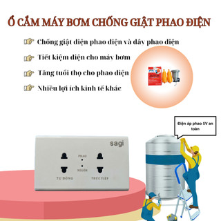 Ổ cắm máy bơm chống giật phao điện. Điện áp cấp phao 5V DC dùng cho máy bơm nước dưới 1hp(750W)