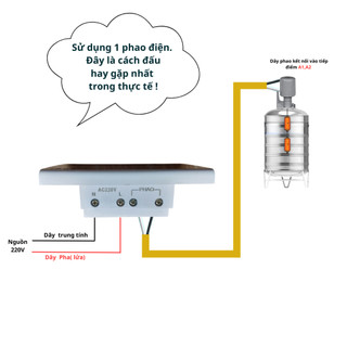 Ổ cắm máy bơm chống giật phao điện. Điện áp cấp phao 5V DC dùng cho máy bơm nước dưới 1hp(750W)