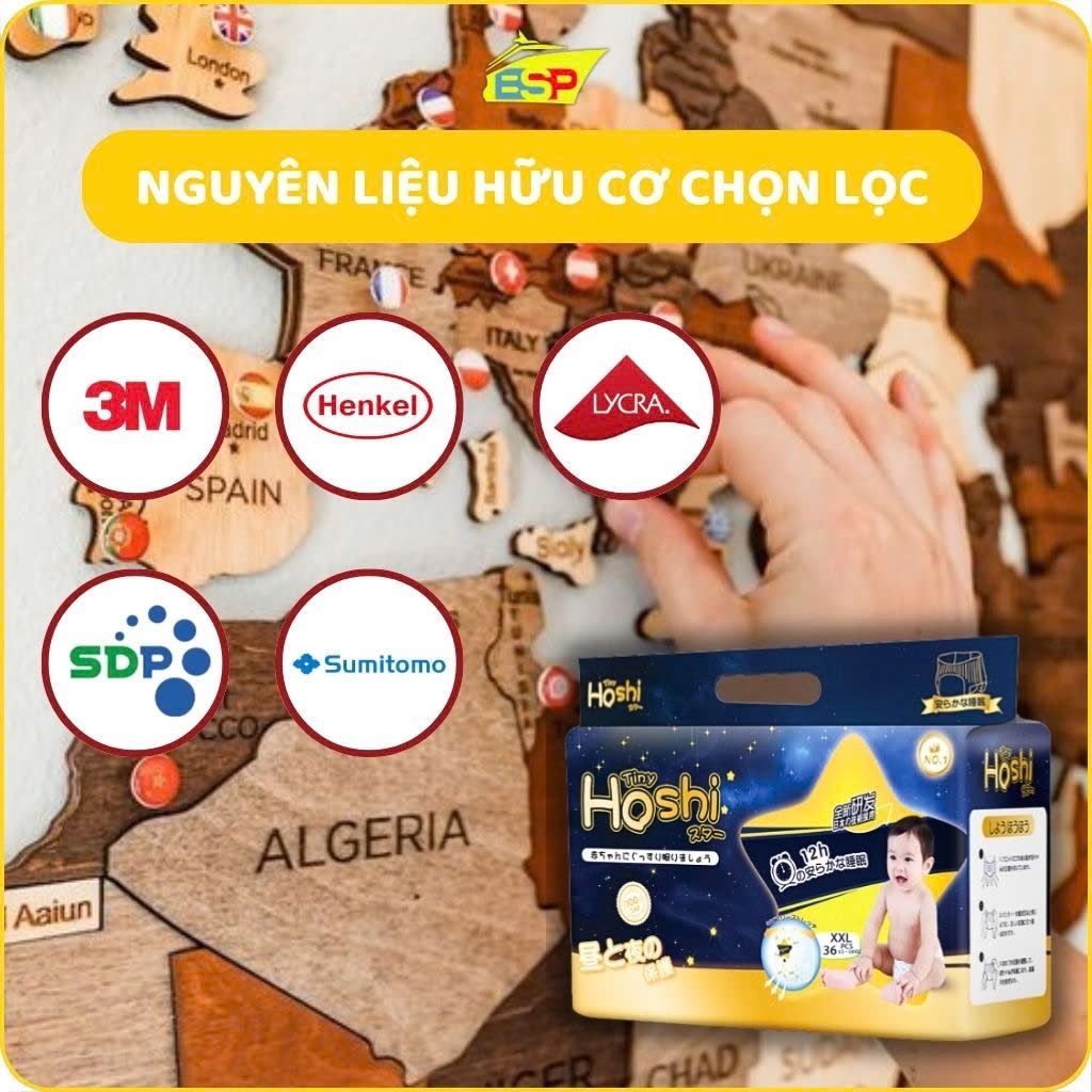 (XẢ KHO) Bỉm/Tã quần cho trẻ sơ sinh Tiny Hoshi size M44/L42/XL38/2XL36/3XL34/4XL32 - 23HShopPremium