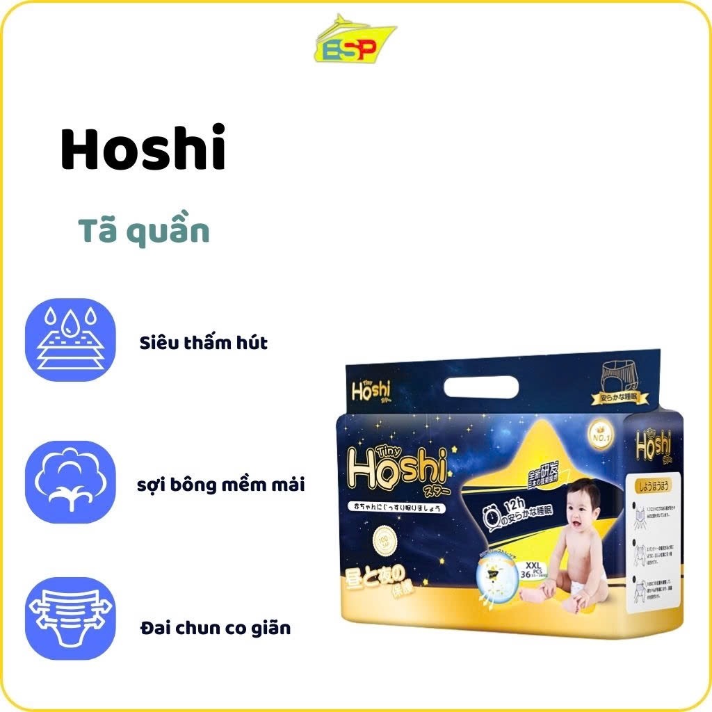 (XẢ KHO) Bỉm/Tã quần cho trẻ sơ sinh Tiny Hoshi size M44/L42/XL38/2XL36/3XL34/4XL32 - 23HShopPremium