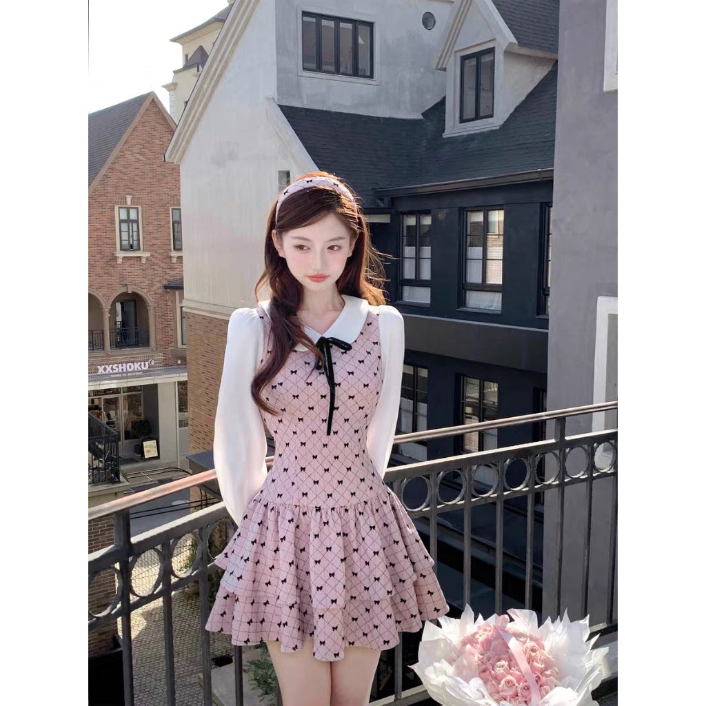 Váy Tiểu Thư Xoè Hai Tầng Cổ Tròn Tay Dài Xinh Xắn Phong Cách Nàng Thơ  Ngọt Ngào Meme Boutique - [TLV19]