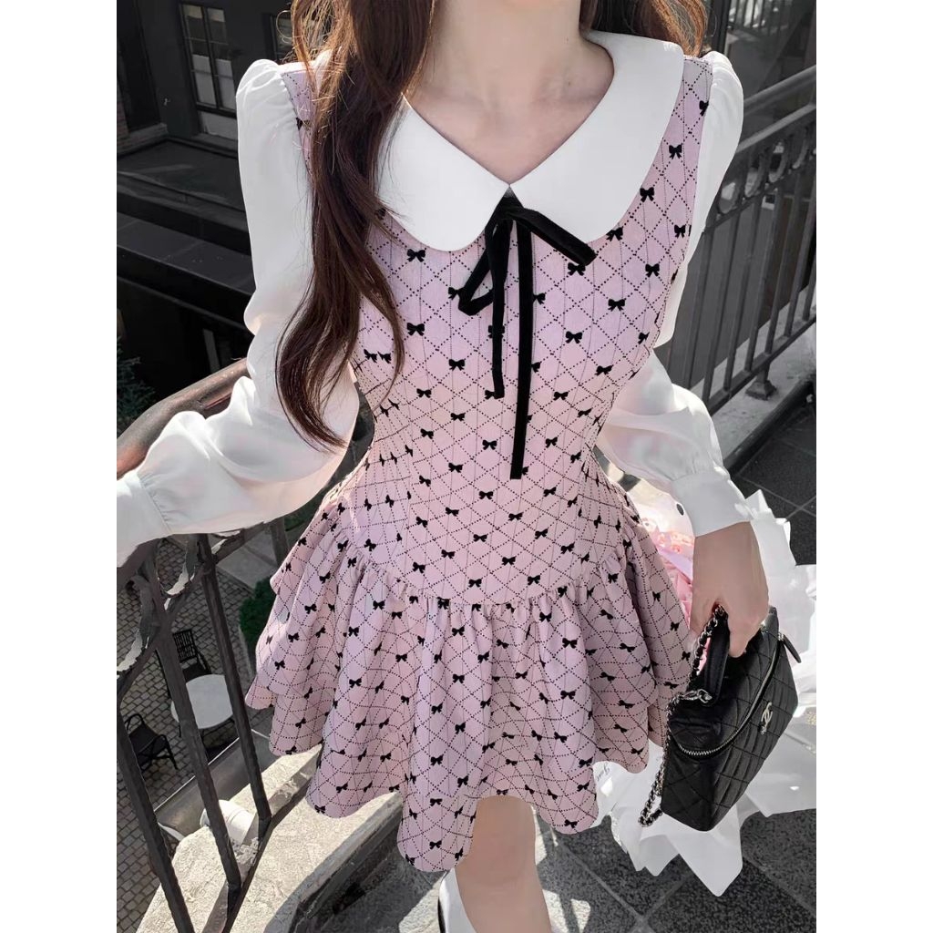 Váy Tiểu Thư Xoè Hai Tầng Cổ Tròn Tay Dài Xinh Xắn Phong Cách Nàng Thơ  Ngọt Ngào Meme Boutique - [TLV19]