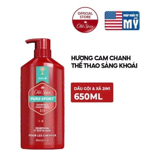 Dầu Gội Xả 2in1 Old Spice 650ml – Hương Nước Hoa Nam Giới Thơm Lâu, Giúp Tóc Mềm Mượt