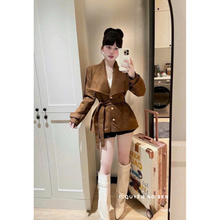 ÁO VEST DA LỘN KHUY KÈM ĐAI HOT HIT