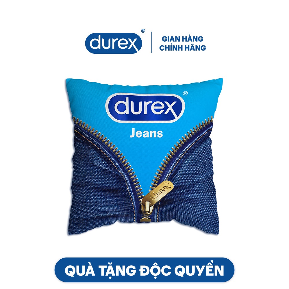 [Quà tặng không bán] Gối vuông Durex Jeans - Quà tặng độc quyền Durex