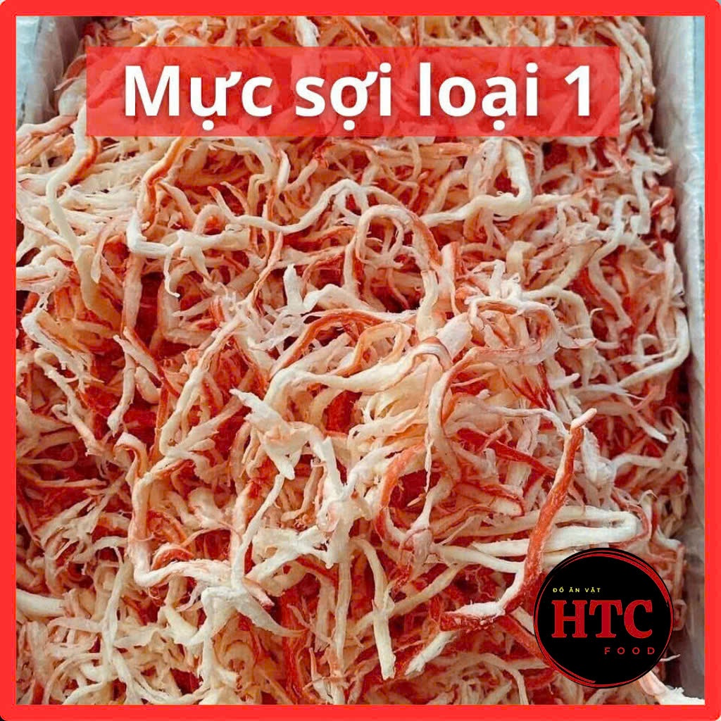 Khô mực xé sợi hấp nước dừa cao cấp mềm ngọt tự nhiên, mực khô ăn liền ngon, hũ 250g/500g, HTC Food