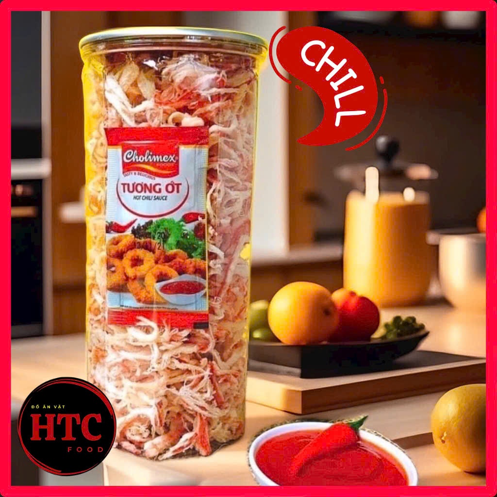 Khô mực xé sợi hấp nước dừa cao cấp mềm ngọt tự nhiên, mực khô ăn liền ngon, hũ 250g/500g, HTC Food
