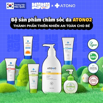 [CHÍNH HÃNG] Trọn Bộ Sữa Tắm Gội Cho Bé Atono2 – Kem Hăm, Kem Dưỡng Ẩm & Kem Chống Nắng Cho Trẻ Từ Sơ Sinh