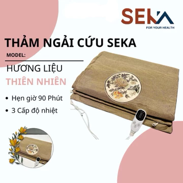 (Combo gối + thảm )Thảm Sưởi Ấm Cơ Thể, Thảm Ngải Cứu Giảm Đau Lưng + Thảo Dược Tự Nhiên, 3 Mức Nhiệt SK-NGAI SEK