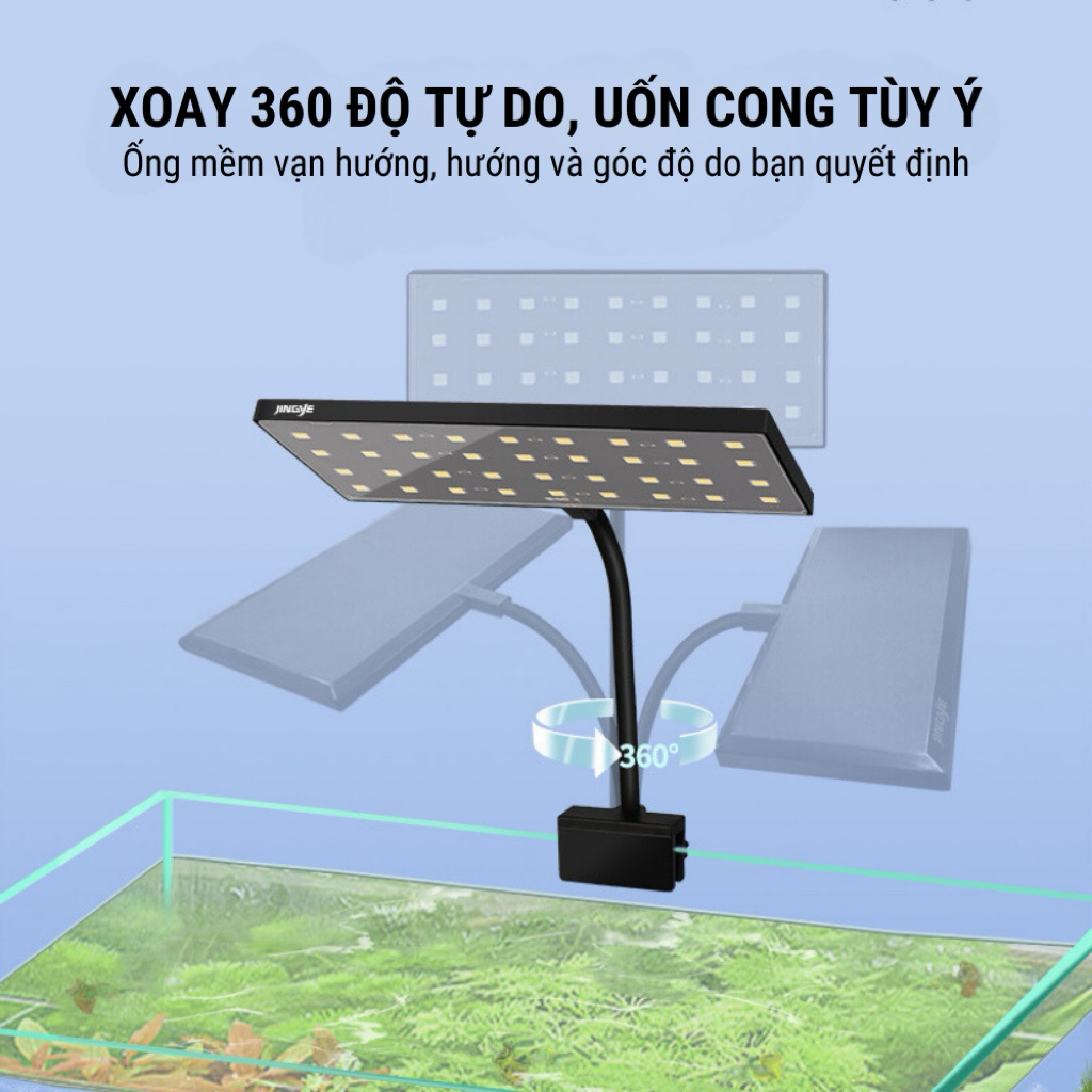 Đèn LED JINGYE JY-S3 Plus+ – Ánh Sáng Tự Nhiên Cho Bể Cá Sinh Động, Bảo Hành 6 Tháng Lỗi 1 Đổi 1