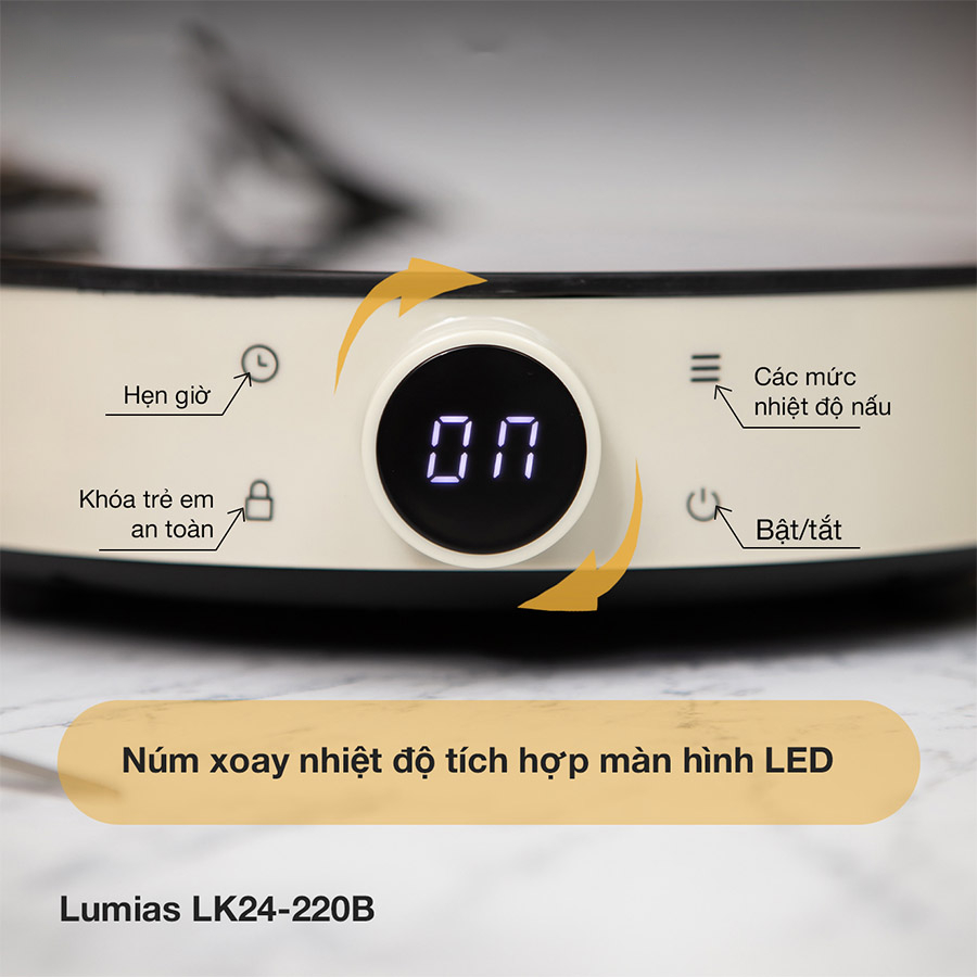 Bếp từ đơn Lumias LK24-220B - Bảo hành hãng 12 tháng - Khóa trẻ em - Có hẹn giờ