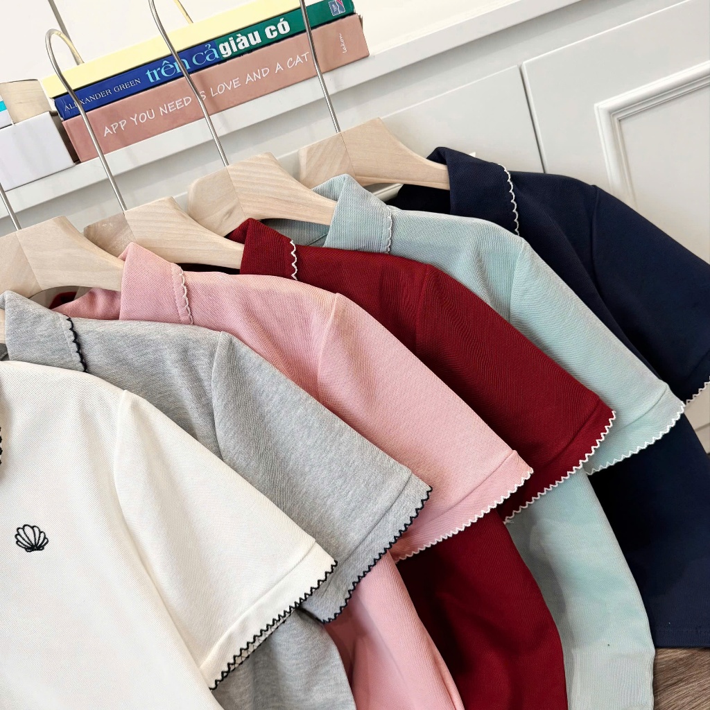 Áo Polo Mirage Thêu Chữ Form Basic Màu Pastel Hot Trend Chất Vải Mềm Mịn Thoáng Mát.