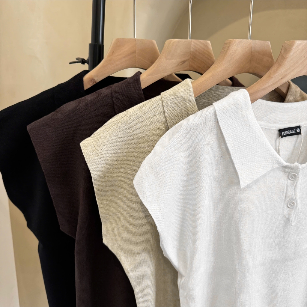 Áo Len Mirage Form Sát Nách Hot Trend, Chất Len Mềm Mịn Thoáng Mát.