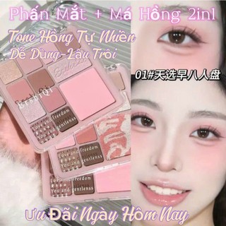 Bảng Phấn Mắt 12 Ô Mờ Lâu Trôi, Phấn Má Màu Hồng Ngọt Ngào – Nhũ Lấp Lánh, Trang Điểm Hằng Ngày