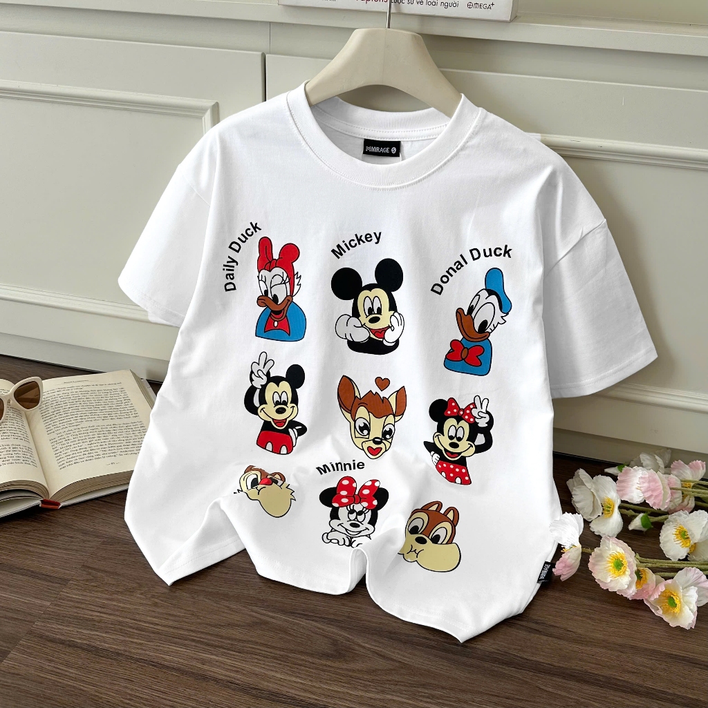 Áo Thun Mirage Hoạt Hình Màu Trắng Chất 100% Cotton Mềm Mịn Thoáng Mát.