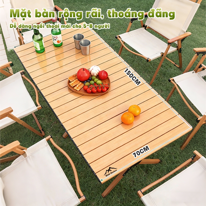 WTHB Outdoor Bàn gấp gọn camping, Siêu bền & Chịu nhiệt & Kháng ăn mòn - Lý Tưởng cho dã ngoại, cắm trại, câu cá