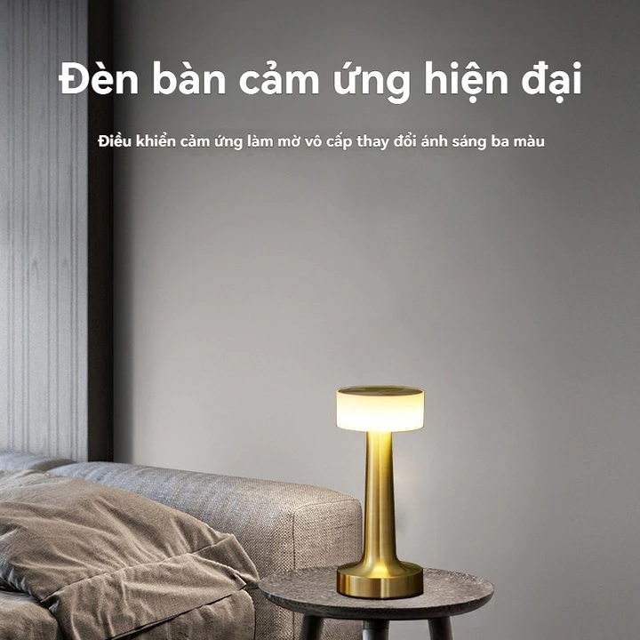 Đèn ngủ kim loại đơn giản cổ điển đèn bàn cạnh giường ngủ đèn bàn sạc đèn bàn ăn đèn bầu không khí đèn ngủ đèn bàn trang – 3