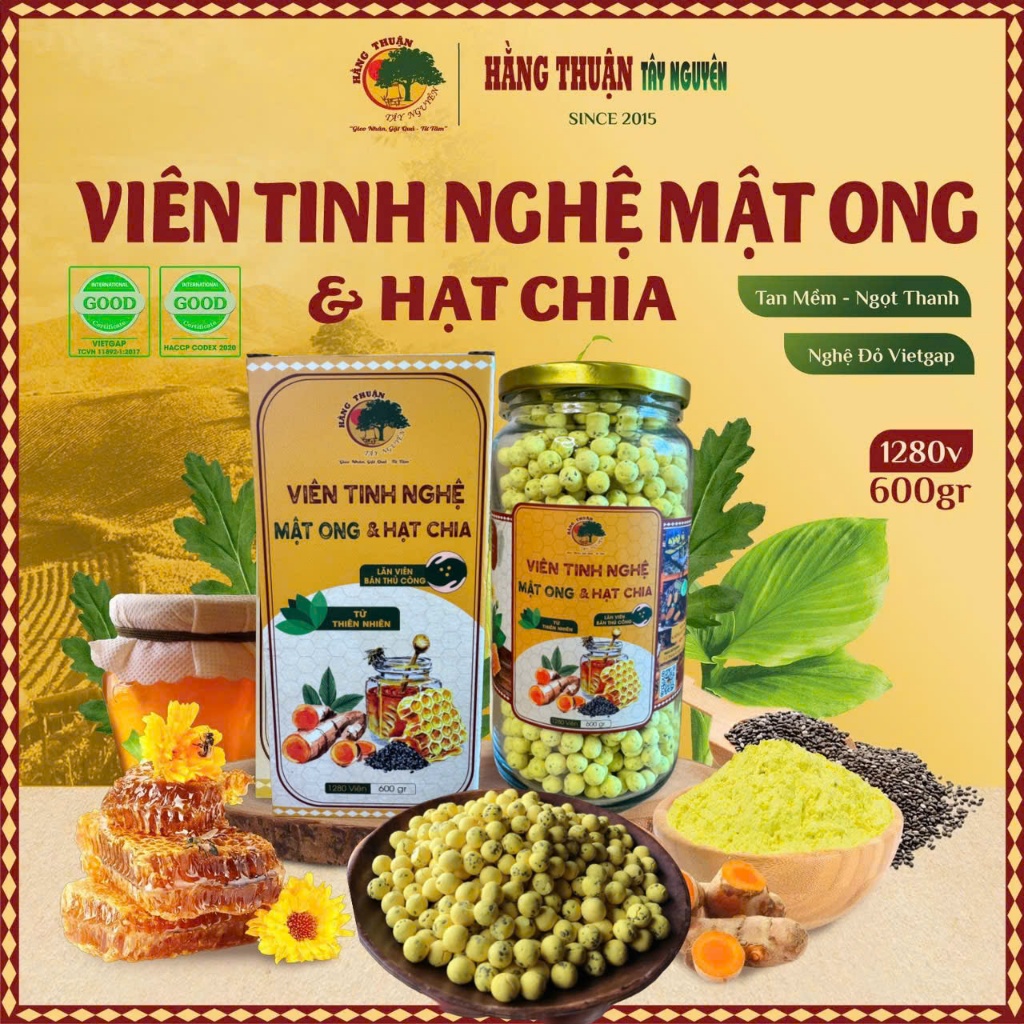Viên Tinh Nghệ Mật Ong Hạt Chia Hằng Thuận Tây Nguyên