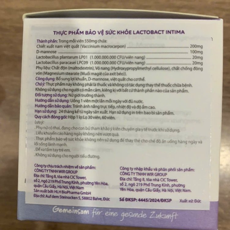 Lactobact Intima - Men vi sinh phụ khoa bổ sung lợi khuẩn từ Đức, hỗ trợ giảm tái phát viêm, tăng đề kháng cô bé