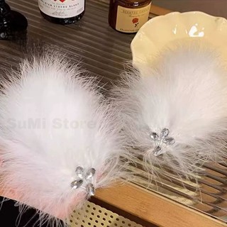Set 2 chiếc kẹp lông vũ siêu dễ thương- Kẹp tóc lông vũ thiên nga thời trang phong cách