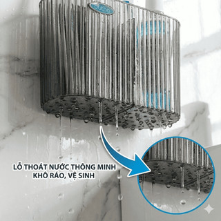 Hộp Đũa Muỗng dán tường trong suốt, kệ đựng bàn chải, kem đánh răng-dutha có lỗ thoát nước vệ sinh T.HD1