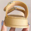 Dép Lê Trẻ Em Nữ Hai Khóa Kim Loại Màu Vàng Mustard, Dép Đi Chơi Cho Bé Siêu Nhẹ Siêu Êm TH Kids