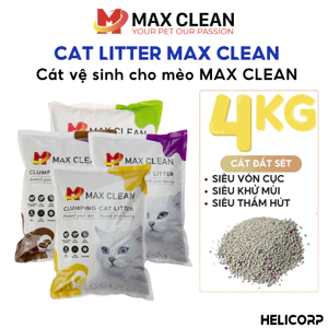 Cát Vệ Sinh Cho Mèo, Cát Mèo Max Clean 4Kg Đất Sét - HeLiCorp