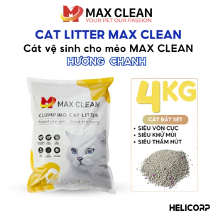Cát Mèo, Cát Vệ Sinh Cho Mèo Hương Chanh 4KG Max Clean - HeLiCorp
