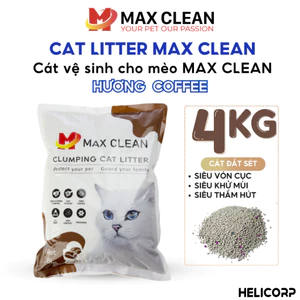 Cát Mèo, Cát Vệ Sinh Cho Mèo Hương Cafe 4KG Max Clean - HeLiCorp