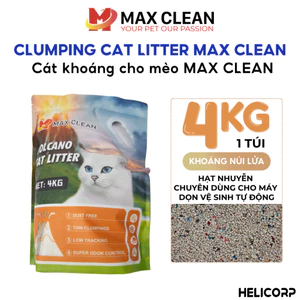 Cát Mèo, Cát Khoáng Vệ Sinh Cho Mèo Max Clean 4KG - HeLiCorp
