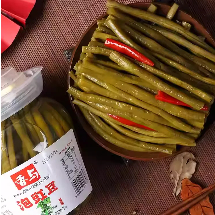Đậu Đũa Ngâm Chua Cay Tứ Xuyên 800g - Giòn Sần Sật, Vị Chua Cay Chuẩn Nội Địa, Xào Thịt, Ăn Kèm Bún Ốc Luka Food