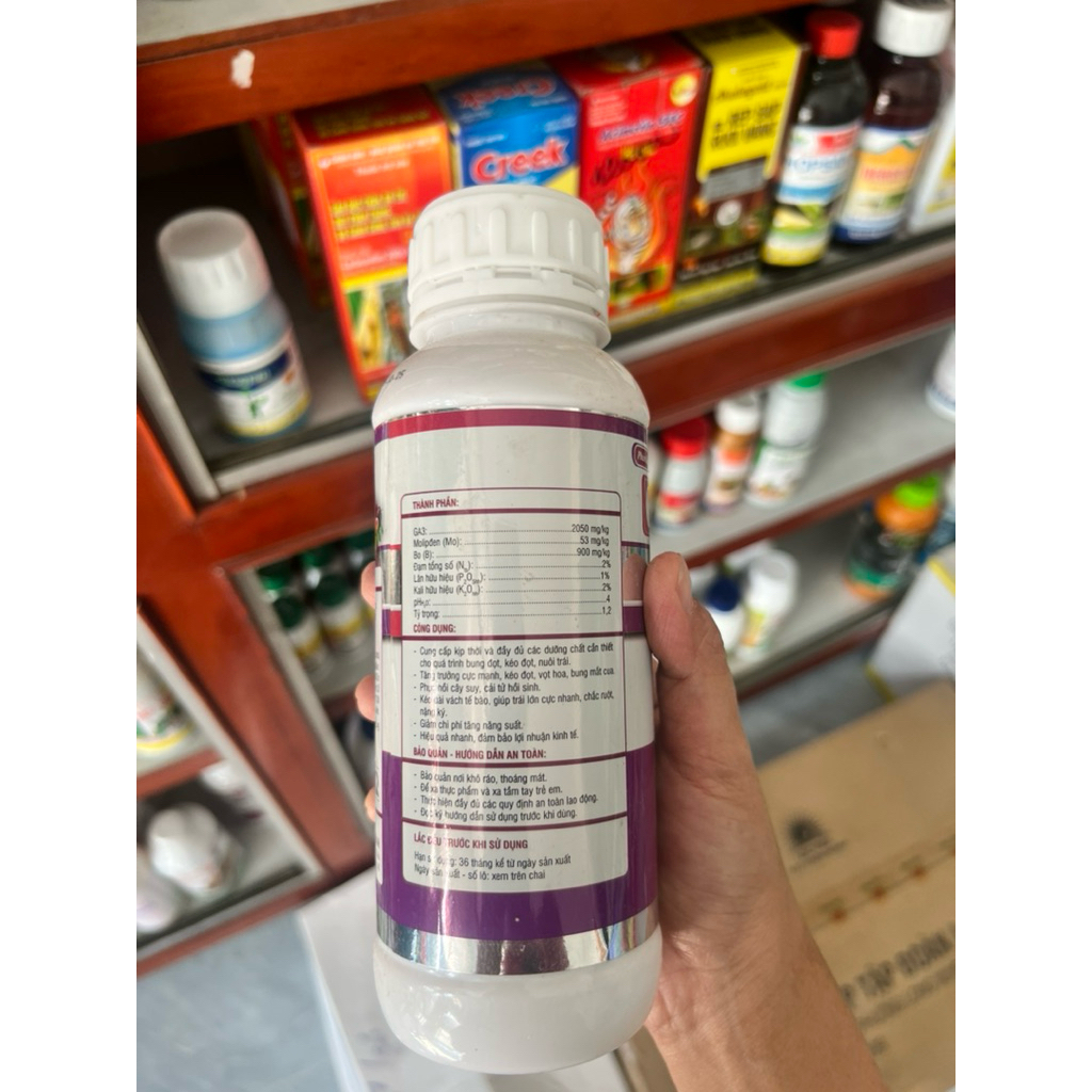Phân bón lá NPK Ga3 Sữa trái lớn nhanh, vọt đọt mạnh chai 500ml Phan Thành