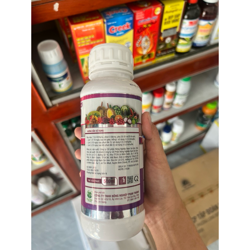 Phân bón lá NPK Ga3 Sữa trái lớn nhanh, vọt đọt mạnh chai 500ml Phan Thành