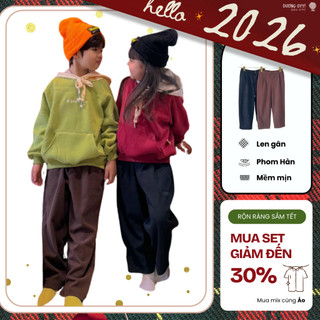 Quần dài suông trẻ em len gân size 12-25KG style Hàn Quốc | Dương Oyy 011123176