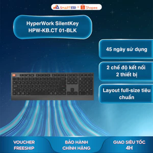 Bàn phím không dây HyperWork Core Type HPW-KB.CT 01-BLK - Bảo hành chính hãng 12 tháng