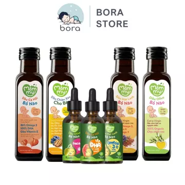 Dầu ăn dặm Mămmy 30ml/ 100ml, dầu Olive, dầu cá hồi, dầu hạt lanh cho bé 6m+
