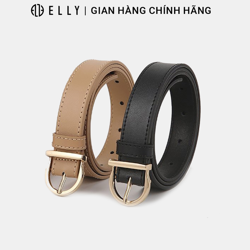 Dây lưng ELLY nữ da thật Nâu Đen – ED50