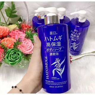 Sữa Tắm Dưỡng Ẩm Trắng Da Hạt Ý Dĩ Hatomugi 600ml
