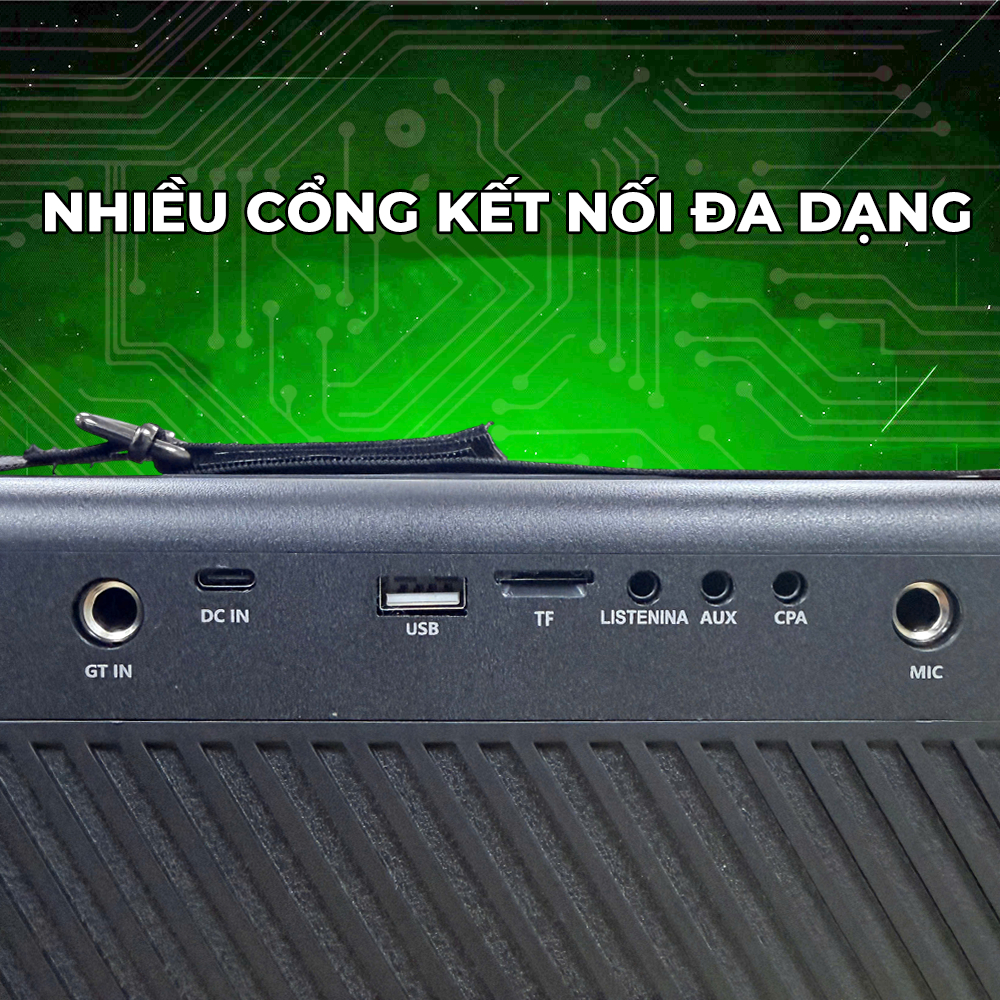 (Bestseller) Loa HYUNDAI Karaoke Xách Tay HD0502, Công Suất 100W Đèn Led RGB ,2 Micro