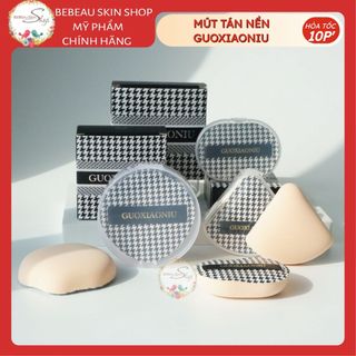 Mút Tán Nền GUOXIAONIU Kẻ Sọc Caro Mềm Mịn, Dễ Tán Nhập Khẩu Chính Hãng - Bebeau