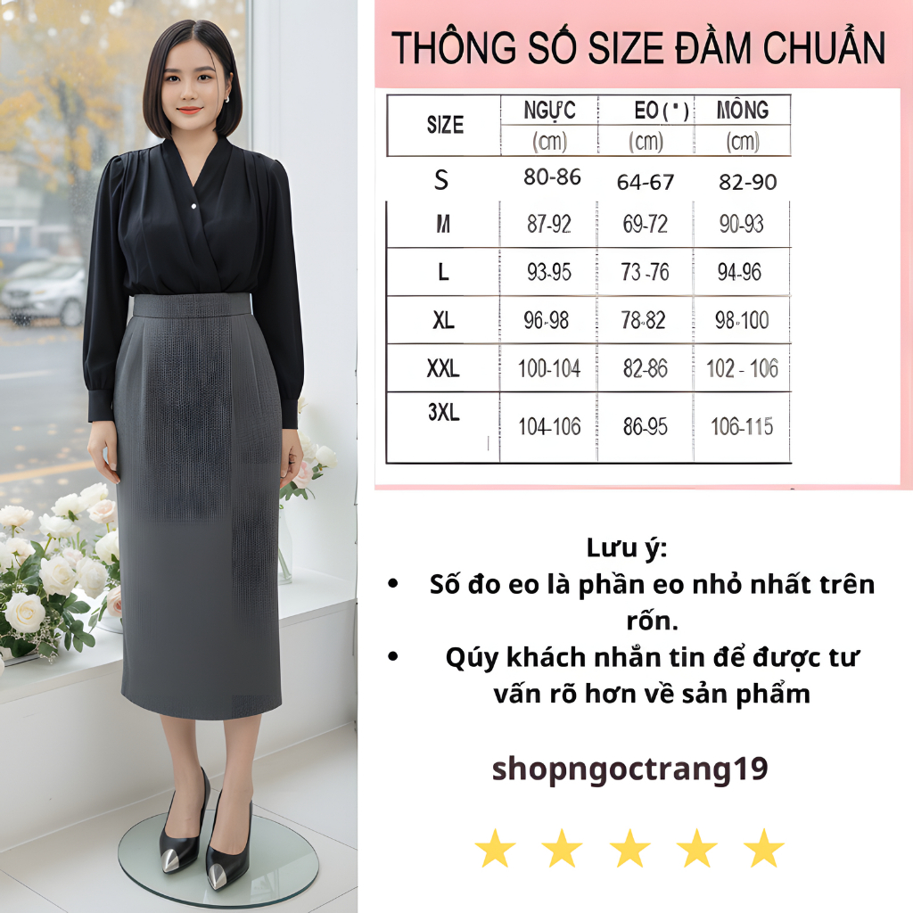 2 Lớp Chân Váy Bút Chì Bomber 85cm Cạp Cao Hack Dáng Túi 2 Bên Chất Liệu Dạ Ép Kèm Lót Lụa SHOPNGOCTRANG19 CV191