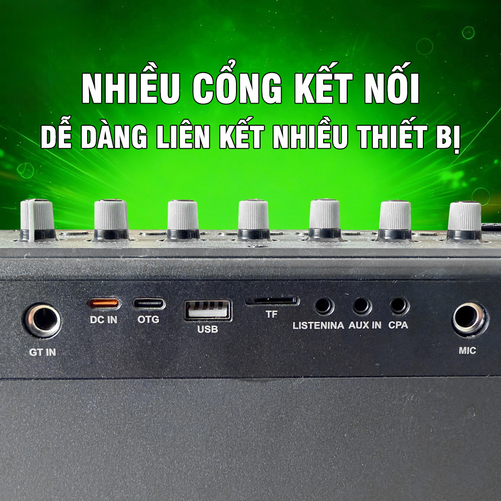 (Bestseller) Loa HYUNDAI Loa Karaoke Xách Tay HD030, Công Suất Lớn 150W Đèn Led RGB Kèm 2 Micro