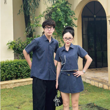 Set đồ đôi nam nữ COUPLE STORE - GỒM ÁO NỮ+ CHÂN VÁY NỮ + ÁO NAM - đồ đôi nam nữ set couple đi biển